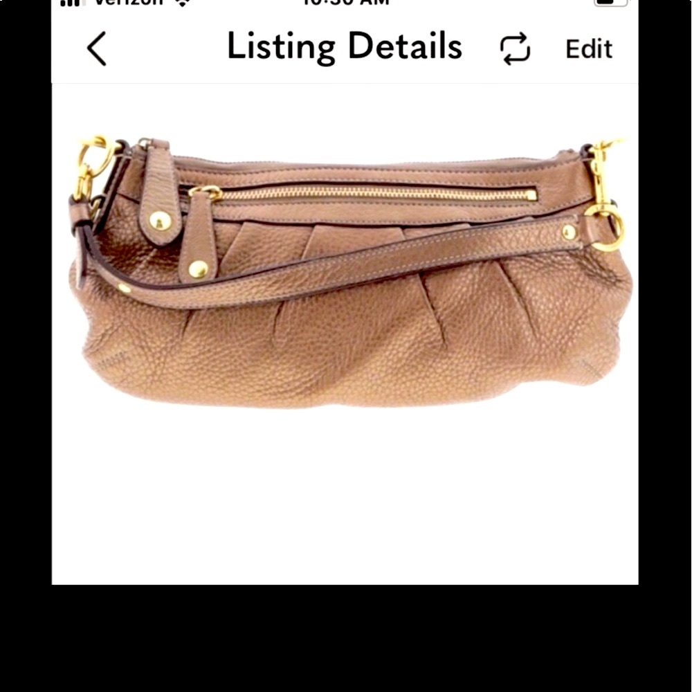 Coach tan, bronze metallic handbag NWOT